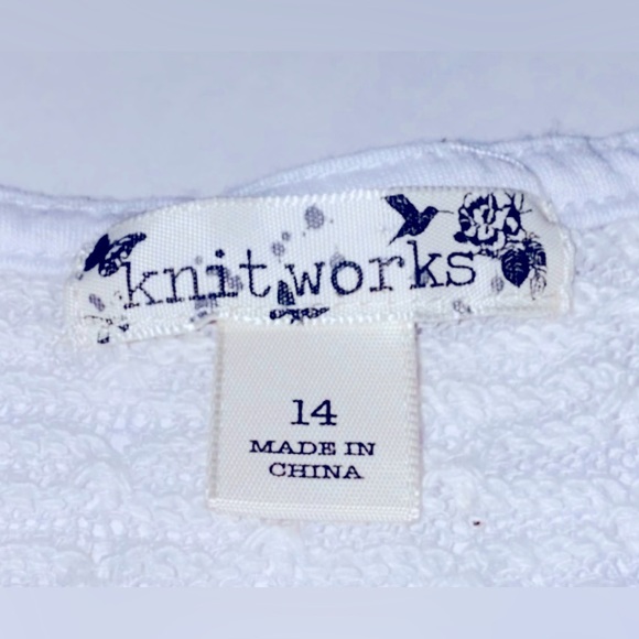 White Short Sleeve over top, Brand (Knitworks) Size (14) - Picture 3 of 3